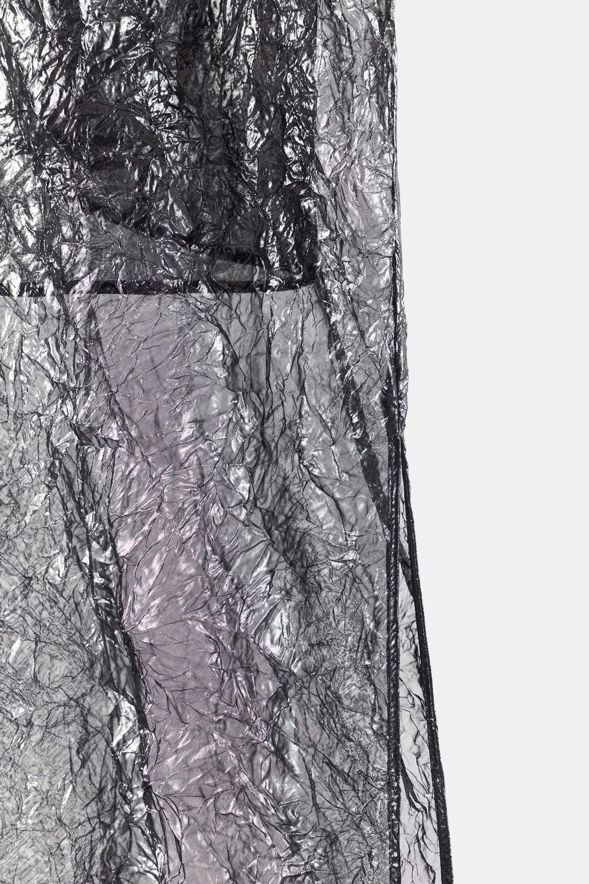 ROBE LONGUE À EFFET MÉTALLISÉ FROISSÉ
